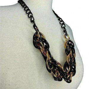 Black and gold chain necklace